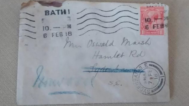 1916’da gönderilen mektup adresine ulaştı