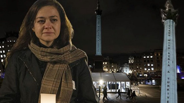 Londra’da Nelson Sütunu’na “Türkiye’nin yanındayız” mesajı
