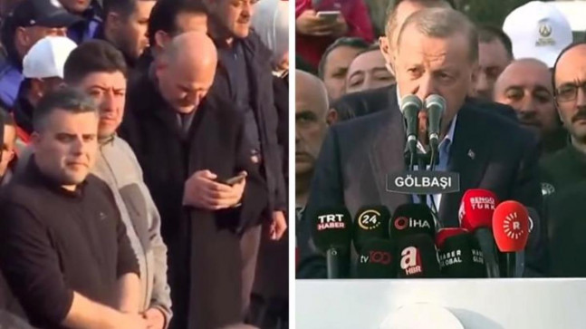 Cumhurbaşkanı Erdoğan’ın basın açıklaması sırasında dikkat çeken görüntü! Herkes “Soylu niye orada?” sorusunu sordu