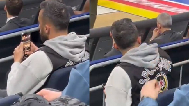 Fenerbahçe Beko – Bologna maçında bir polis tribünlerde “hükûmet istifa” tezahüratı atanların fotoğrafını çekti