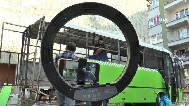 Hayali için işini bıraktı! Halk otobüsünü KARAVANA çeviriyor
