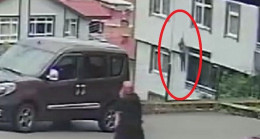 Cam silen kadının 5’inci kattan düşme anı kamerada