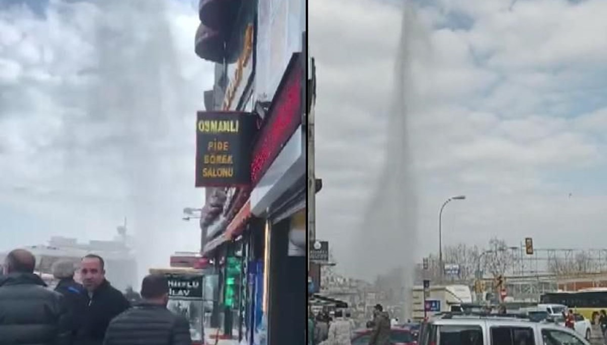 Eminönü'nde su borusu patladı