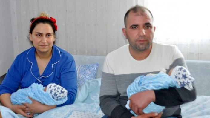 Gaziantepli depremzede çiftin ikizleri Fethiye'de doğdu