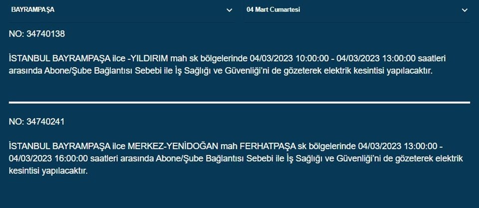 İstanbul'un birçok ilçesinde elektrik kesintisi (Avcılar, Tuzla, Beykoz, Bağcılar'da elektrikler ne zaman gelecek?) BEDAŞ ve AYEDAŞ duyurdu - 3