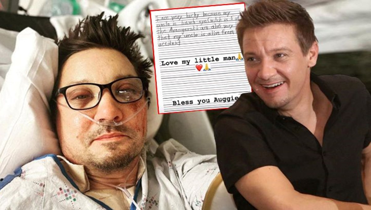 Kar kürerken kaza geçiren Jeremy Renner yeğeninin notunu paylaştı