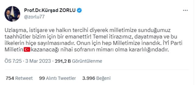 Kılıçdaroğlu'nun Akşener'e yönelik ifadelerine İYİ Parti'den yanıt: Milletin kazanacağı nihai sofranın mimarı olma kararlılığındayız