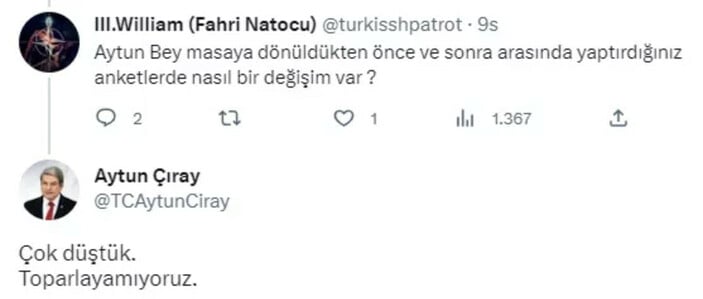 İYİ Partili Aytun Çıray'dan itiraf: Oylar çok düştü toparlayamıyoruz